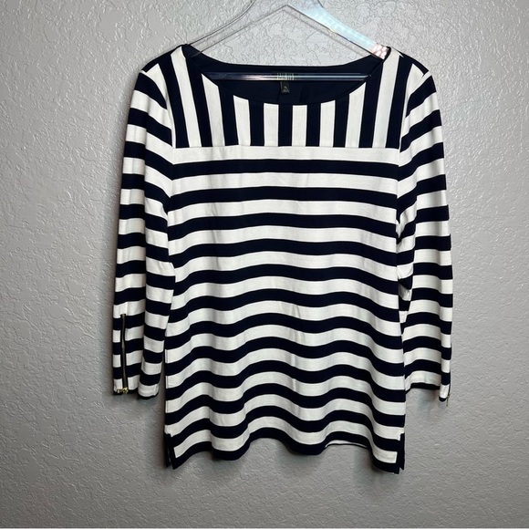 Talbots Long Sleeve Striped Blouse - Picture 2 of 7